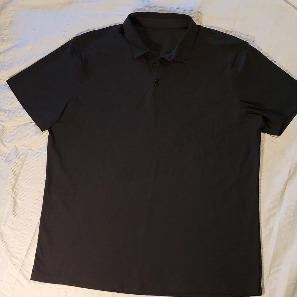 Lululemon Polo Shirt Mens XL Black Performance Golf Short Sleeve Athleisure